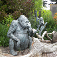 D & Z Zoo Métal Décor Usine Personnalisé Haute Qualité Laiton Extérieur Gorille Famille Sculpture