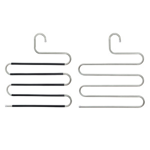 Stainless Steel Trouser Rack 8mm Thickened Multi Layer S <b>Hook</b> Hanger Wardrobe Storage Clothes Organizer - Product Image 2