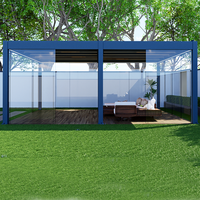 Pérgola Bioclimática de Aluminio Retráctil de Alta Calidad 5x3 6x3 4x5 6x4 7x4, Gazebo Impermeable para Jardín y Patio Trasero