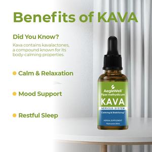 AegleWell, gotas de Kava, extracto calmante de Kava con manzanilla y lavanda, gotas adaptógenas, suplemento de apoyo al estado de ánimo con raíz de Kava - Product Image 5