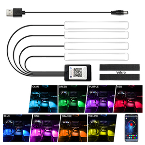 Luz Ambiental Led Mejorada para Pies <span class=keywords><strong>de</strong></span> Coche <span class=keywords><strong>con</strong></span> USB, Iluminación <span class=keywords><strong>de</strong></span> Ambiente Neón y Contraluz, Control por App y Música, <span class=keywords><strong>Luces</strong></span> <span class=keywords><strong>de</strong></span> Atmósfera Interior RGB para Coche - Product Image 4