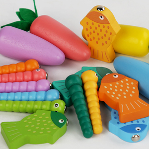 กล่องไม้ฝึกปัญญา8 in 1 Montessori ของเล่นเพื่อการเรียนรู้ในช่วงต้นสำหรับการสอนทักษะการพัฒนากล้ามเนื้อและเกมเก็บเกี่ยวแครอท - Product Image 4