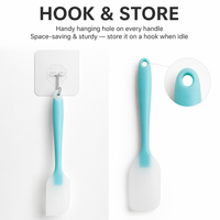 Ensemble de spatules de cuisson en silicone 27 cm et 18 cm, une seule pièce, résistantes à la chaleur, spatules flexibles faciles à nettoyer avec trou de suspension, 5 couleurs