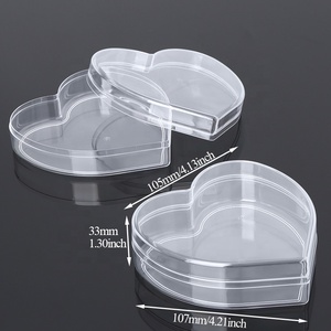 Boîte cadeau en plastique en forme de cœur YUZMEI, boîte à chocolat 4 pièces, boîtes à bombonnières en acrylique, boîtes transparentes pour bonbons, contenants pour cadeaux de mariage - Product Image 4