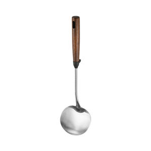 Spatule en acier inoxydable Y-Mushroom Shovel 304 de qualité alimentaire avec manche en bois, ensemble d'outils de cuisine pour usage domestique - Product Image 1