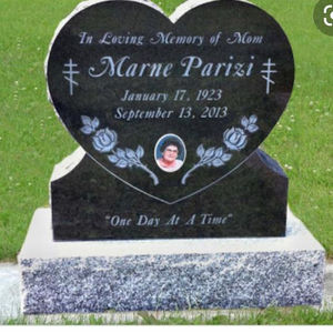 Chinese <strong>Absolate</strong> Black Granite Heart Shape Headstone for Cemetery - Product Image 1