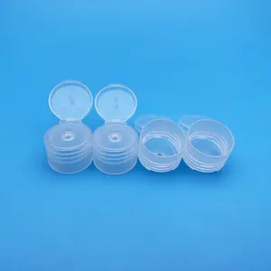 Fabricant de bouchons en plastique 24/410 nervuré côté flip top cap shampooing lotion emballage cosmétique flip top cap