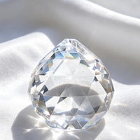 Boule de cristal Feng Shui de 30 mm, forme diamant, polie, transparente, à facettes, pour lustre, décorations de maison, durable, pour les fêtes