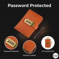 Carnet de Mot de Passe A7 Portable avec Serrure Cuir PU Petit Journal Secret pour Étudiants Bureau Cadeau