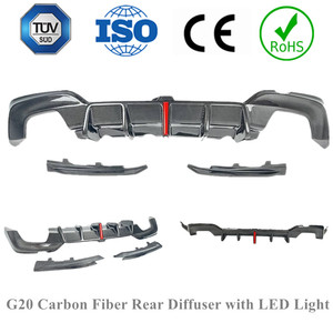 Diffusore posteriore 3 <span class=keywords><strong>serie</strong></span> G20 in fibra di carbonio Splitter diffusore paraurti posteriore con LED per BMW G20 G28 M340i 2019-2022 - Product Image 3