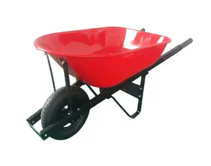 Factory Promotion 100 Liter Wheelbarrow Steel Tray Pneumatic Wheel