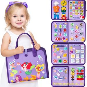 Nouveau <span class=keywords><strong>Sac</strong></span> d'éveil transfrontalier populaire pour bébé, avec motifs animaux, en résine PLA, jouet éducatif type tableau d'activités pour enfants, avec bandoulière - Product Image 2