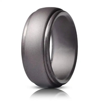 Bague en silicone de 10 mm de large et 2,5 mm d'épaisseur pour homme, design à bordure étagée, alliance en caoutchouc