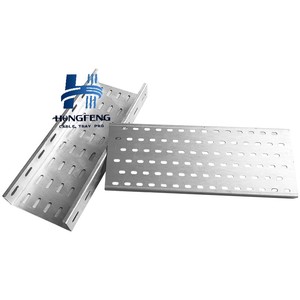 Bandeja para Cables Perforada de Acero Inoxidable Plateado de 300 mm, Personalizada y Directa de Fábrica - Product Image 1