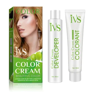 IVS Light Yellow Hair Color Cream Permanent Professional Wholesale Low Ammonia Cream Hair Dye