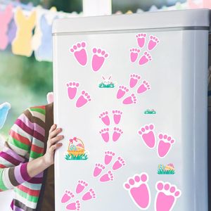 Autocollants d'empreinte de lapin de pâques autocollants pieds de lapin sol s'accroche décalcomanies d'impression de patte pour le jeu de fête de pâques jeu de chasse aux oeufs décoration de la maison - Product Image 2