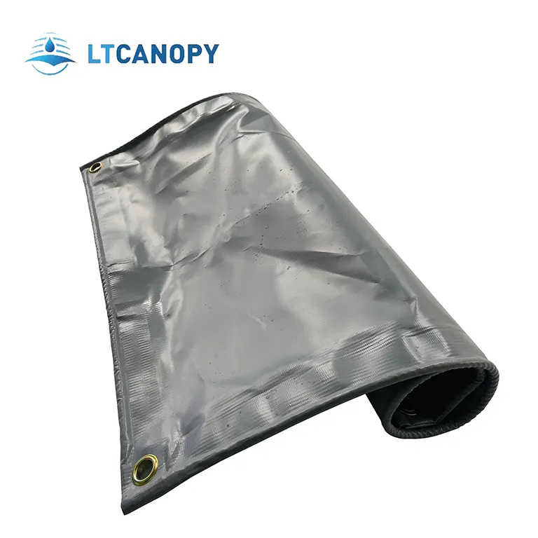 Litong-lona recubierta de alta calidad, color gris, de polietileno, impermeable, de pvc