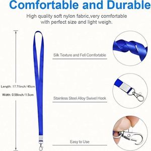 15 couleurs de lanières avec clip pour badges d'identification et clés, lanière de cou durable, porte-badges, porte-monnaie, porte-téléphone, porte-clés USB - Product Image 2