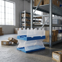 Bac de stockage logistique multi-usages en plastique incliné, pliable, emboîtable et empilable pour entrepôt