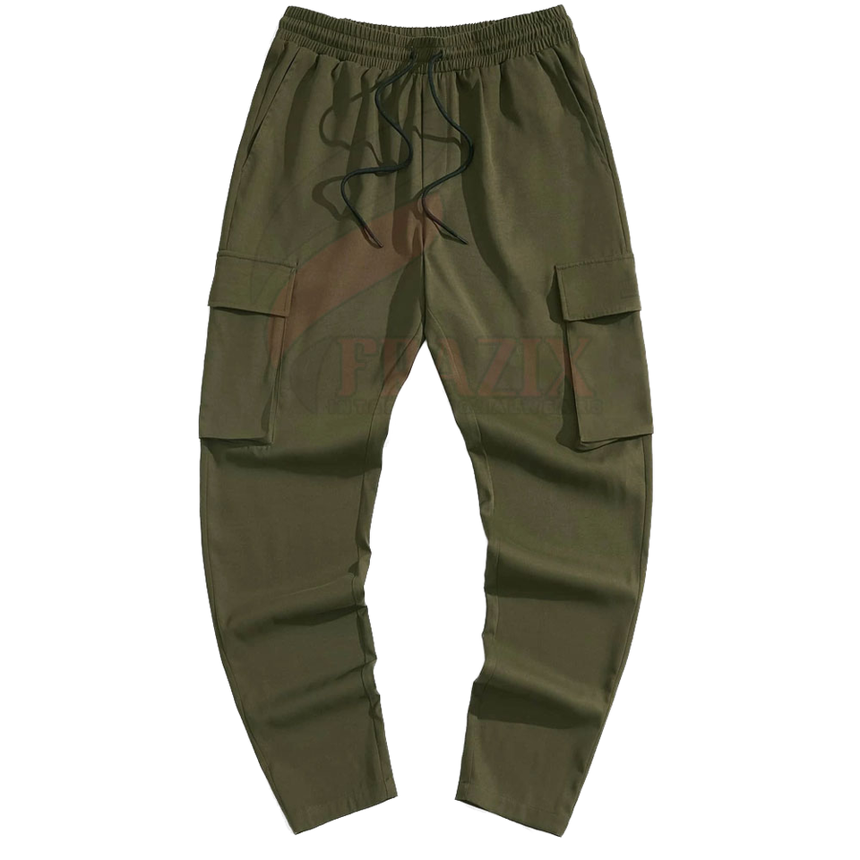 Wholesale Price Premium Quality Men's Cargo Pants Custom Fashion Wear Side Pockets Lightweight Cotton Dark Wash Flat Front Style