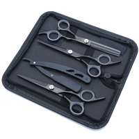Ciseaux amincissants de coiffeur de barbier en acier inoxydable de 7 pouces avec pointe de lame tranchante et ensemble de peignes outil de beauté