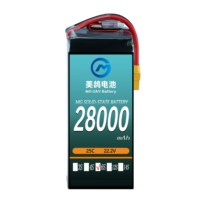 Batterie professionnelle 28000mah 6s 25c 22.2v Lipo grande charge multi-rotor Drone batterie intelligente avec prise AS150U