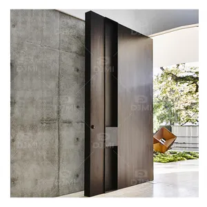 Venta al por mayor el diseño de la puerta de madera-Puertas de entrada de nogal, diseño de madera de oscilación, Interior moderno, sólido, diseño gráfico, Villa, aislamiento acústico, polímero terminado