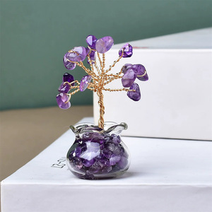 Árbol <span class=keywords><strong>de</strong></span> <span class=keywords><strong>dinero</strong></span> <span class=keywords><strong>de</strong></span> cristal, <span class=keywords><strong>planta</strong></span> en maceta <span class=keywords><strong>de</strong></span> vidrio con citrino natural, amatista y cuarzo Chakra, decoración <span class=keywords><strong>de</strong></span> oficina en casa Feng Shui - Product Image 1