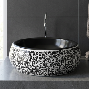 Articles sanitaires en céramique de qualité pour l'exportation Lavabo de table imprimé dans une nouvelle couleur et un nouveau design de l'Inde au meilleur prix - Product Image 5