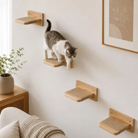 Étagère murale pour chat, étagère murale en bois pour chat, perchoir mural pour chat, marchepied mural pour chat avec sisal