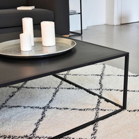 Table basse carrée en fer noir élégante et moderne pour salon et salle à manger JIASHEN