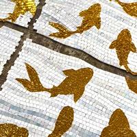 Mosaïque murale artistique personnalisée en verre de 4 mm d'épaisseur, style parquet moderne, pour mur de salon avec motif d'oiseaux