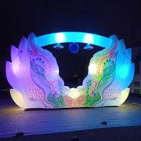 Cabina de barra de escenario de ala inflable con luz LED personalizada de 6mL x 3mW para festivales de música, eventos, modelo de soplador, accesorio, soporte de DJ incluido