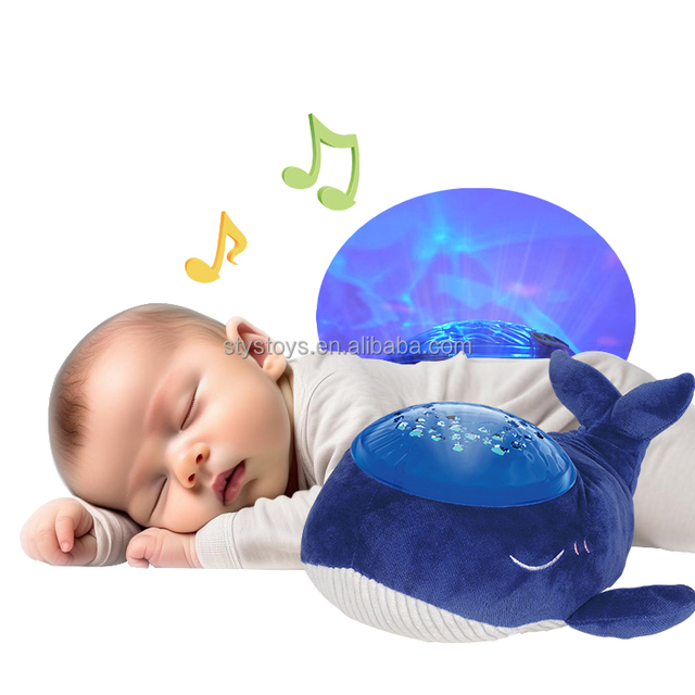 Sleep Soother Adjustable Volume Lullabies Whale Ceiling Night Light Projector for Babies and Kids With Safe Material