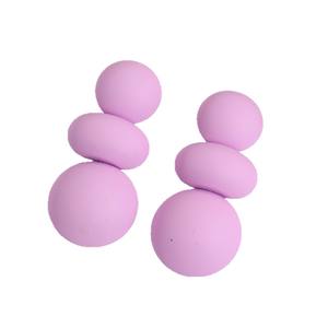 Pendientes Redondos con Diseño de Pintura Colorida de Verano para Mujer, Joyería de Piedra Natural de Varias Capas a la Moda - Product Image 5