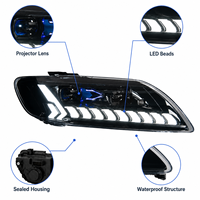 Phares LED BK pour Audi Q7 2006-2015 avec lentille de projecteur laser, feux de jour et clignotants séquentiels – Amélioration des phares