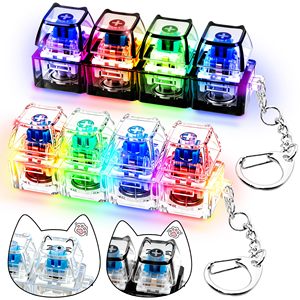 Llavero mecánico con teclado LED RGB, interruptor de tecla transparente para PC, juguete antiestrés, regalo personalizado con logo DIY - Product Image 1