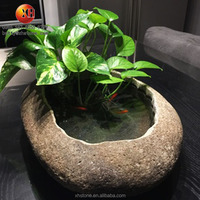Bol de bonsaï en pierre de granit naturelle, mini cape décorative de jardin, roche, jardinière de fleurs de paysage