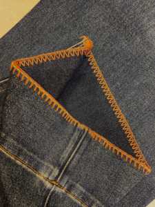 女式加大码休闲4向弹力直筒牛仔裤 (XL-6XL) 高弹力腰部高级水洗无褪色四季纽扣 - Product Image 5