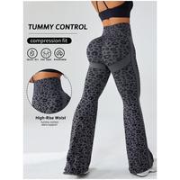 Vêtements de sport athleisure pour femme, taille haute, jambes larges, imprimé animal, sublimé, antichoc, personnalisable, pour le yoga
