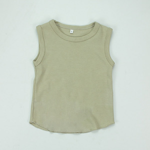 Conjuntos de Ropa de Verano para Niños al por Mayor, Conjunto de Chaleco sin Mangas de Punto Waffle y Pantalones Cortos con Cordón para Bebés - Product Image 5