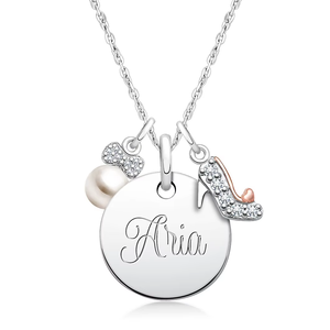 Nouveau 925 bijoux en argent Sterling bricolage perles pendentif breloques conception initiale collier pour enfants personnalisé pour les filles - Product Image 1