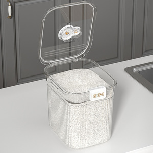 Mitong Transparent <b>Rice</b> Storage <b>Container</b> 10L Airtight Sealed Kitchen Rectangle Bucket For <b>Rice</b> Storage - Product Image 1