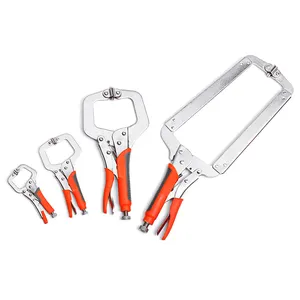 Locking Clamp Pliers 5" 6" 9" 11" 14" 18" TPR Antiskid Comfortable PVC Insulated Soft Handle Woodworking Type C Style Vise Grip C Clamp Locking Plier