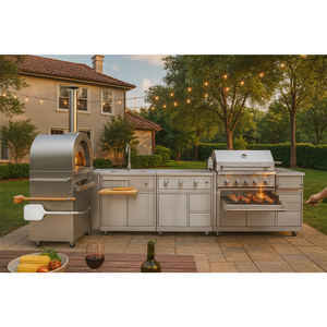 Venta directa de fábrica Multi-Tamaño Cocina al aire libre Barbacoa Isla Impermeable e ignífugo Modular Juego de gabinete de cocina de acero inoxidable - Product Image 2