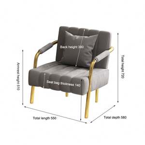 北欧面料或聚氨酯成品设计师客厅休息室伊莫拉躺椅单沙发玻璃纤维休闲椅和搁脚凳 - Product Image 5