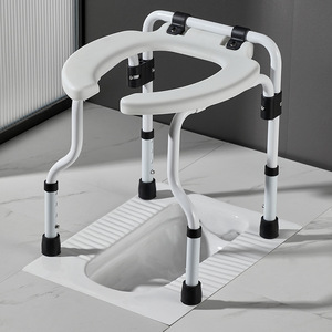 Silla de inodoro plegable de aleación de aluminio, taburete de inodoro portátil para personas mayores y mujeres embarazadas, uso doméstico - Product Image 1