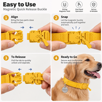 Collier pour chien OKKPETS avec logo personnalisé, collier pour animal de compagnie en nylon réglable avec anneau en D, collier pour chien avec boucle à dégagement rapide magnétique