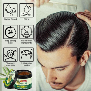 Pomade capillaire noire <span class=keywords><strong>pour</strong></span> <span class=keywords><strong>homme</strong></span> en marque propre, naturelle, biologique, à base d'huile d'olive et de jojoba, à base d'eau, tenue forte, <span class=keywords><strong>crème</strong></span> <span class=keywords><strong>pour</strong></span> <span class=keywords><strong>cheveux</strong></span> <span class=keywords><strong>bouclés</strong></span> - Product Image 4