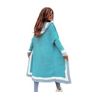 2025 européen et américain automne hiver femmes pull transfrontalier décontracté tout assorti à capuche Long Cardigan grande taille - Product Image 5